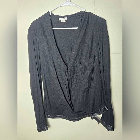 Women's Helmut Lang Morse Draped Wrap Wool Blend Top, Size Medium - Picture 1 of 4